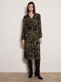 Apricot Midi-jurk met abstracte penseelstreken