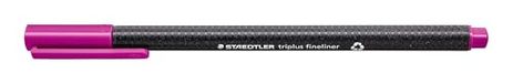 Staedtler 334-61 Triplus Fineliner (driehoekig, superfijne, metalen punt, lijnbreedte ca. 0,3 mm, 10 stuks) roodpaars