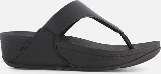 FitFlop Lulu Leather Toe Post Teenslippers Dames - Zwart - Maat 40