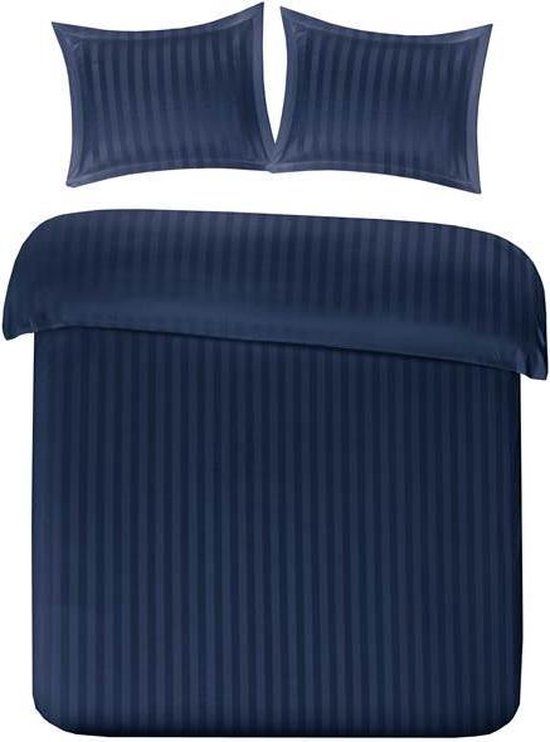 Papillon Uni Satijn Dekbedovertrek - Eenpersoons - 140x200/220 cm - Navy