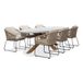 BUITEN living Livorno/Tulum Sahara Dust dining tuinset | 6 personen | betonlook + touw | 240cm ovaal
