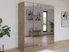 REFOLACHI Armoire REFOLACHI 4 portes chêne artisanal avec miroir