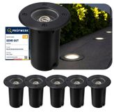 SSC-LUXon set van 6 grondspots, model KALPA, zwart, 230V, IP67