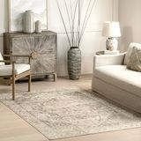 NuLOOM SpinClean Machinewasbaar, vlekbestendig vloerkleed met antislip achterkant, laag profiel voor woonkamer, slaapkamer en eetkamer, brielle-grijs/bruin