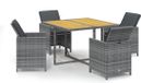 vidaXL Ensemble de jardin 5 pièces avec coussins, gris, en polyrotin