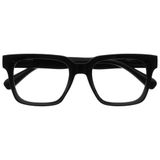 OPULIZE ERA Blauwlichtfilter Leesbril Dames/Heren - Ontspiegeld - UV400 - groot rechthoekig montuur - computerbril gaming - Zwart - +3.00
