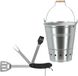 Merkloos / Sans marque Barbecue set - houtskool BBQ emmer en een 5-in-1 Zwitsers BBQ zakmes - handig mee te nemen