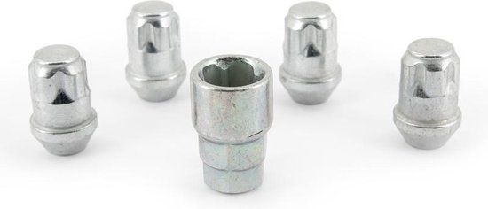 H&R Wielslotenset M12x1.50 - Conisch - 4 slotmoeren incl. adapter