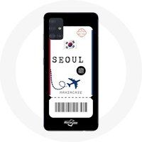 Maniacase Etui voor Samsung Galaxy A71 Air ticket Seoul Zuid-Korea