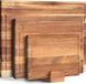 WALDWERK Set van 3 snijplanken (40x30 / 33x24 / 26x18 cm) van massief acaciahout – Cutting board met plankhouder – 2 cm dikke houten hakplanken met sapgeul – Design snijplankenset