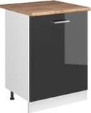 Vicco Keukenonderkast R-Line, Antraciet Hoogglans/Wit, 60 cm