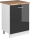 Vicco Keukenonderkast R-Line, Antraciet Hoogglans/Wit, 60 cm