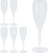 Merkloos Relaxdays champagneglazen kunststof, set van 6, plastic flutes, onbreekbaar, BPA-vrij, herbruikbaar, 100 ml, wit