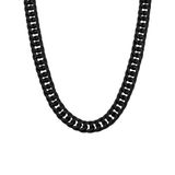 Lucardi Heren Stainless steel herenketting gourmetschakel - Ketting - Staal - Zwart - 56 cm