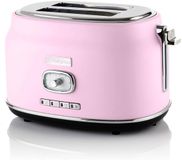 Westinghouse Retro Broodrooster – 2 Sneden – Extra Brede Sleuven – Warmhoudrek – 815W – Roze