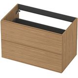 INK - Meuble bas 2L Softclose avec poignée - 800x450x520 mm - Chêne clair