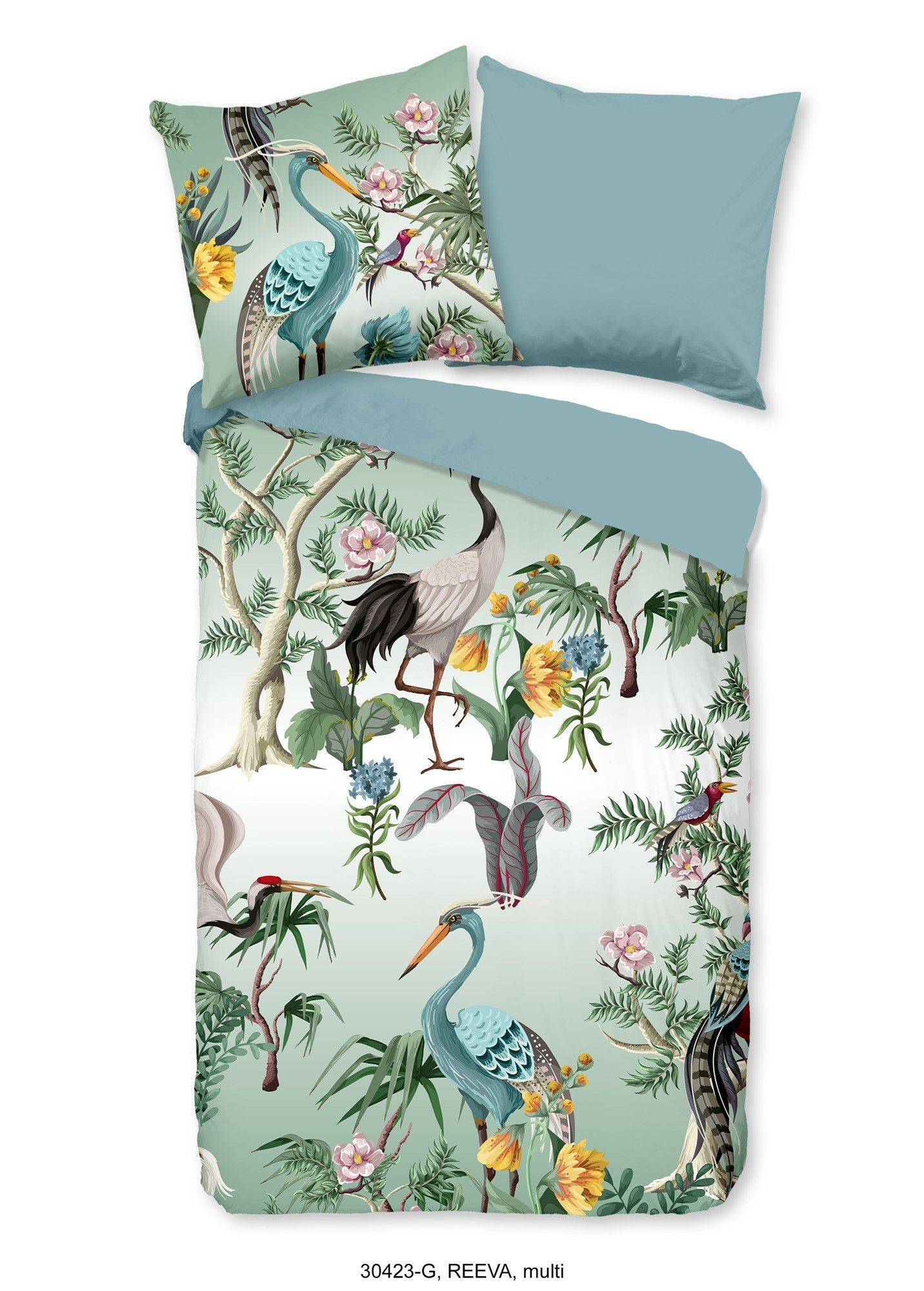 Muller Textiles Good Morning Dekbedovertrek "kraanvogel" - Multi - 140x200/220 cm - Katoen