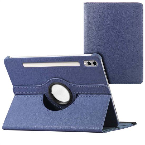 imoshion Tablet Hoes - Geschikt voor Samsung Galaxy Tab S10 Plus / Galaxy Tab S9 11.0 inch FE Plus / Galaxy Tab S9 11.0 inch Plus - 360° Draaibare Bookcase - Donkerblauw