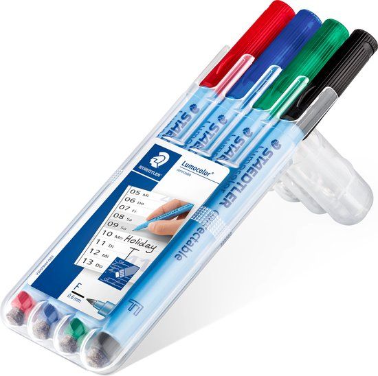 STAEDTLER Lumocolor Correctable stiftenset - 0,6MM - box 4 kleuren