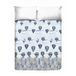 PENSIERI DELICATI Sprei voor tweepersoonsbed, 260 x 280 cm, eenpersoonsbed, 100% katoen, ideaal als meubels, dekbed voor 2 eenpersoonsbedden, patroon vliegenblauw, 100% Made in Italy