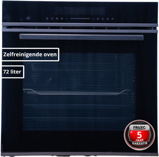 Frilec HAMBURG8049 Inbouwoven 60 cm Zwart Pyrolyse 72 Liter Touchdisplay