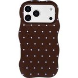 Selencia Vivid Wavy Backcover met MagSafe voor de Apple iPhone 17 Pro Max - Happy Dots Chocolate