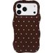Selencia Vivid Wavy Backcover met MagSafe voor de Apple iPhone 17 Pro Max - Happy Dots Chocolate