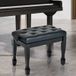 Tabouret de piano réglable en hauteur, bois massif, siège rembourré polyuréthane 10 boutons, antidérapant, stable, charge max 200kg, noir