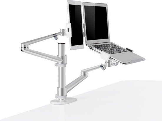 R2B Monitor arm voor monitor/laptop/tablet - Zilver