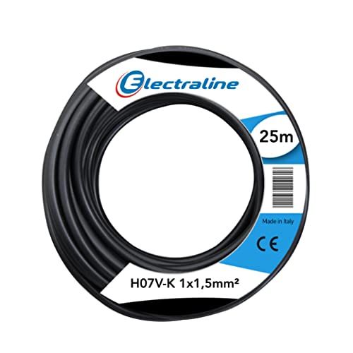 Electraline 15072 - Kabelrol - H07V-K - 1 x 1,5 mm² - 25 m - Zwart