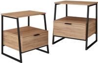 Vicco Lunor Nachtkastje – Set van 2 Goldkraft eik/zwart