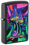 Zippo Stormaansteker, Psychadelic Mushrooms Galaxy - Counter Culture, matzwart, blacklight, navulbaar, herbruikbaar, windbestendig design, cadeaudoos, gemaakt in de VS