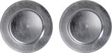 Othmar Decorations 6x Ronde zilveren onderzet borden glimmend 33 cm
