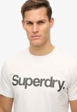 Superdry T-shirt met Core-logo Heren L Katoen Wit