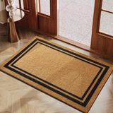 Sans marque Paillasson en coco pour intérieur et extérieur abrité, tapis anti-salissure antidérapant, naturel, tapis en coco, cadre extérieur, résistant aux intempéries, pour couloir, terrasse, entrée, 40 x 60 cm