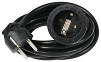 as - Schwabe 850512 verlengkabel 5 m met aarde, PVC, zwart, 220V, 16A