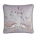 Dreams & Drapes - Grijs Egelkussen (43 x 43 cm) - Vulling Inbegrepen - Piped Edge - Omkeerbaar ontwerp - Grijs Flanelette/Geruit Kussen - Woodland Floral Kussen met Cover Inbegrepen/Kussen Insert