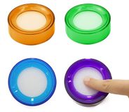 OEM Set van 4 vochtige doekjes, kunststof, rond, voor gebruik in het kantoor en voor het tellen