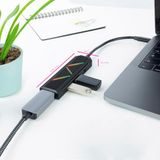 USB-C Icecat USB-C hub met twee USB-A- en één USB-C-poort met oplaadfunctie en HDMI-poort