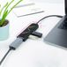 USB-C Icecat USB-C hub met twee USB-A- en één USB-C-poort met oplaadfunctie en HDMI-poort