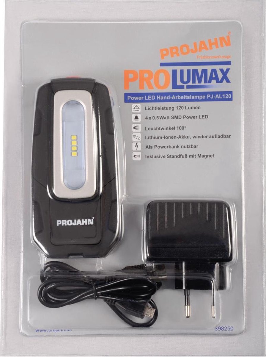 Projahn Led hand werklamp / powerbank , PROLumax, 120 Lumen
