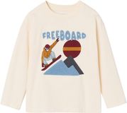 Vertbaudet Shirt met lange mouwen voor jongens Wit Katoen Printopdruk Ronde hals