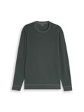 Tom Tailor - T-shirt met lange mouwen in used-look - Maat XL - Darkest Olive