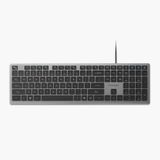 Kensington KB515 EQ bekabeld toetsenbord, USB-C/USB-A plug-and-play, stil toetsenbord in standaardformaat, QWERTY IT-lay-out, copilot AI-knop, compatibel met Windows Mac PC, laptop, grijs