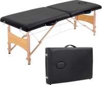 HOMCOM Table de massage de luxe - Noir - jusqu'à 150kg