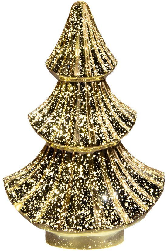 Annas Collection Boompje glas LED 15,5x9,5 cm goud