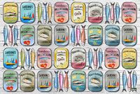 Vilber A050 V01 SARDINES.2942 DU01 tafelkleed voor eetapp, 45,6 x 30,5 x 0,2 cm, meerkleurig