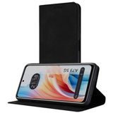 Tumundosmartphone Beschermhoes van kunstleer met kaartenvak voor Oppo A79 5G, zwart