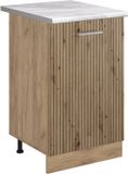 Vicco Keukenonderkast R-Line, Artisanaal eiken/Goudkleurig Eiken, 50 cm marmer werkblad