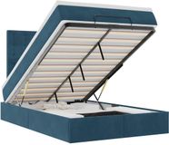 vidaXL Ottomaans bed met matrassen en LED's 120x190cm fluweel donkerblauw